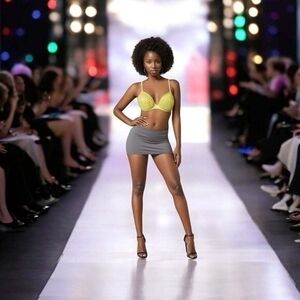 LA PERLA Women's Yellow Crystal Beaded Bra Size IT 44 US M Barely Worn Italy